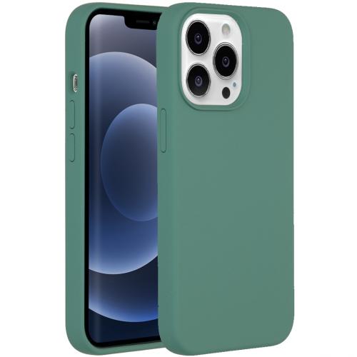 Accezz Liquid Silicone Backcover voor de iPhone 13 Pro - Donkergroen