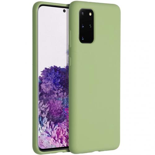 Accezz Liquid Silicone Backcover voor de Samsung Galaxy S20 Plus - Groen
