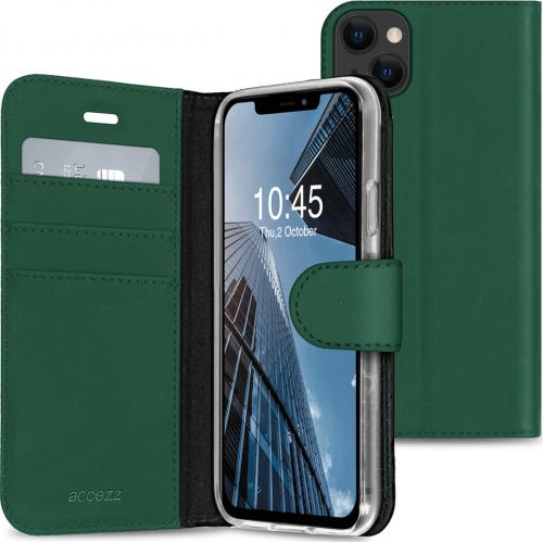Accezz Wallet Softcase Booktype voor de iPhone 13 Mini - Groen