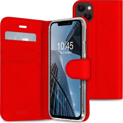 Accezz Wallet Softcase Booktype voor de iPhone 13 Mini - Rood