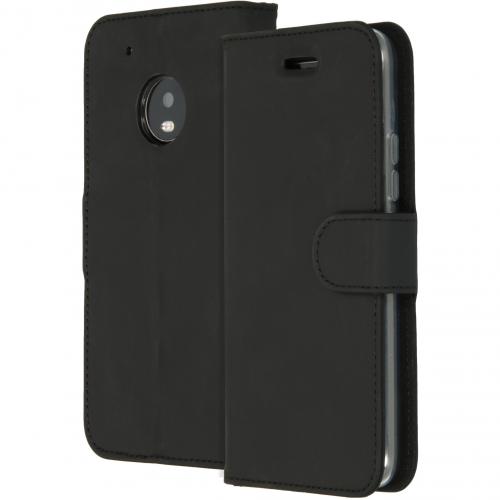 Accezz Wallet Softcase Booktype voor Motorola Moto G5 Plus - Zwart