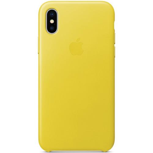 Apple Leather Backcover voor de iPhone X - Spring Yellow
