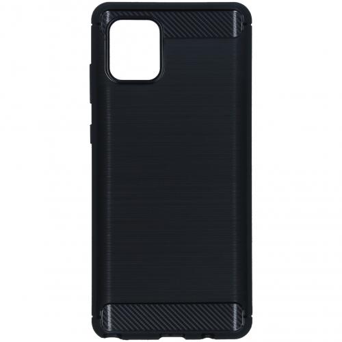 Brushed Backcover voor de Samsung Galaxy Note 10 Lite - Zwart