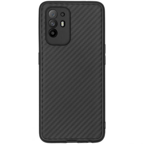 Carbon Softcase Backcover voor de Oppo A94 (5G) - Zwart