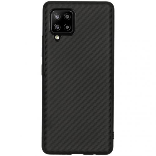 Carbon Softcase Backcover voor de Samsung Galaxy A42 - Zwart