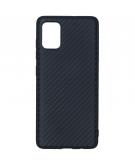 Carbon Softcase Backcover voor de Samsung Galaxy A51 - Zwart