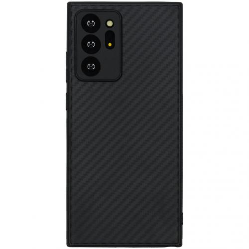 Carbon Softcase Backcover voor de Samsung Galaxy Note 20 Ultra - Zwart