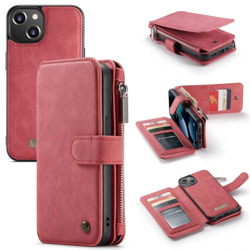 CaseMe Luxe 2 in 1 Portemonnee Booktype voor de iPhone 13 Mini - Rood