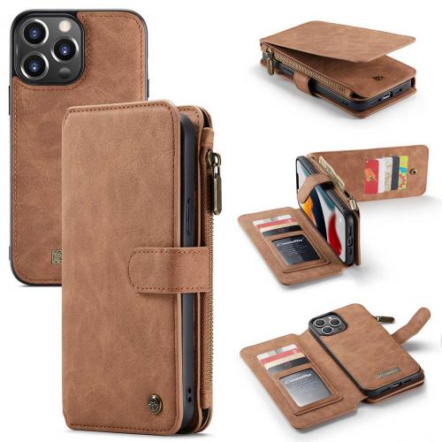CaseMe Luxe 2 in 1 Portemonnee Booktype voor de iPhone 13 Pro Max - Bruin