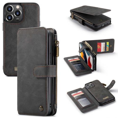 CaseMe Luxe 2 in 1 Portemonnee Booktype voor de iPhone 13 Pro - Zwart