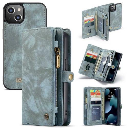 CaseMe Luxe Lederen 2 in 1 Portemonnee Booktype voor de iPhone 13 Mini - Groen