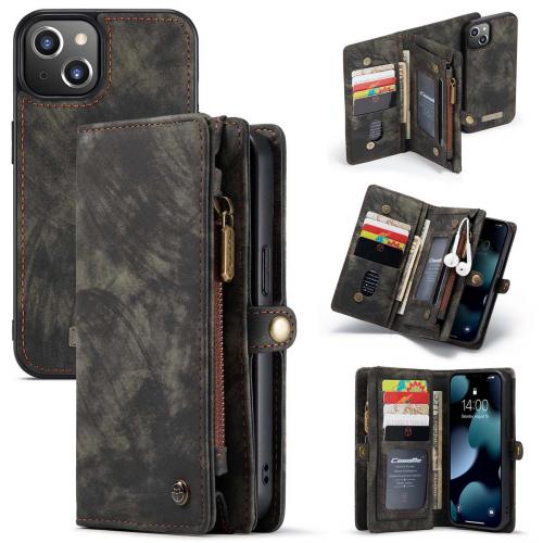 CaseMe Luxe Lederen 2 in 1 Portemonnee Booktype voor de iPhone 13 Mini - Zwart