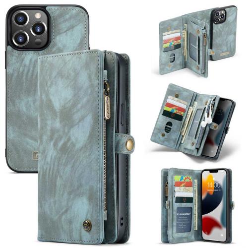 CaseMe Luxe Lederen 2 in 1 Portemonnee Booktype voor de iPhone 13 Pro - Groen
