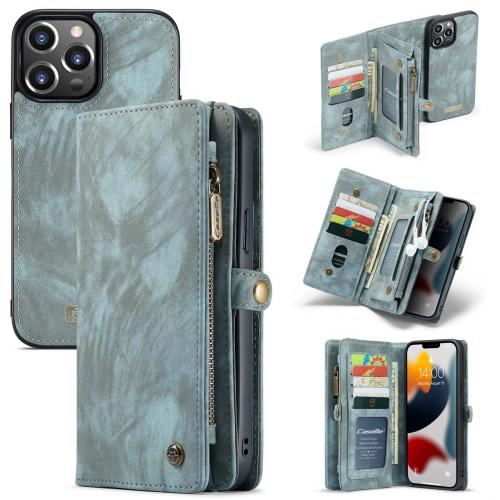 CaseMe Luxe Lederen 2 in 1 Portemonnee Booktype voor de iPhone 13 Pro Max - Groen