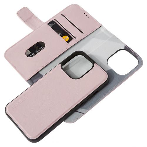 Decoded 2 in 1 Leather Detachable Wallet voor de iPhone 13 Pro - Roze