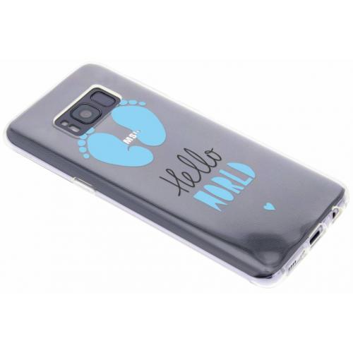 Design Backcover voor Samsung Galaxy S8 - Hello World Blauw