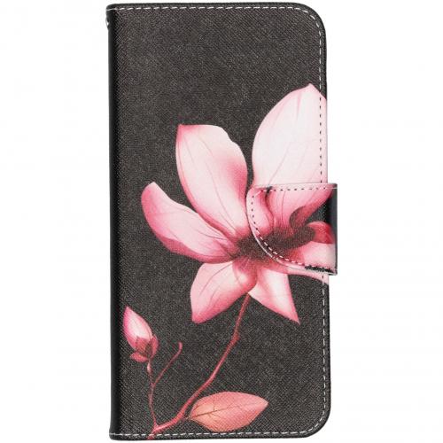 Design Softcase Booktype voor de Samsung Galaxy A70 - Roze bloem