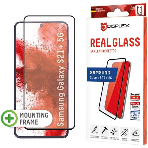 Displex Screenprotector Real Glass Full Cover Fingerprint Sensor voor de Samsung Galaxy S21 Plus