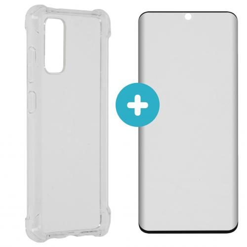 iMoshion Anti-Shock Backcover + Premium Glass Screenprotector voor Galaxy S20 - Transparant