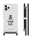 iMoshion Design hoesje met koord voor de iPhone 11 Pro - Live Laugh Love - Zwart