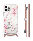 iMoshion Design hoesje met koord voor de iPhone 12 (Pro) - Bloem - Roze