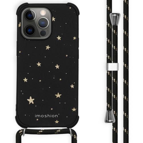 iMoshion Design hoesje met koord voor de iPhone 13 Pro - Sterren - Goud
