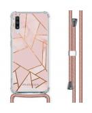 iMoshion Design hoesje met koord voor de Samsung Galaxy A70 - Grafisch Koper - Roze / Goud