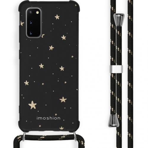 iMoshion Design hoesje met koord voor de Samsung Galaxy S20 Plus - Sterren - Zwart / Goud