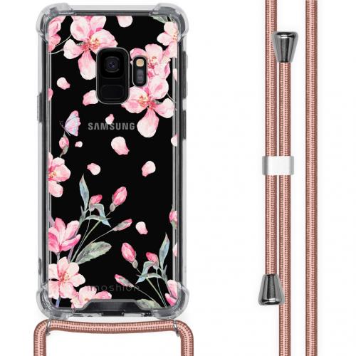 iMoshion Design hoesje met koord voor de Samsung Galaxy S9 - Bloem - Roze