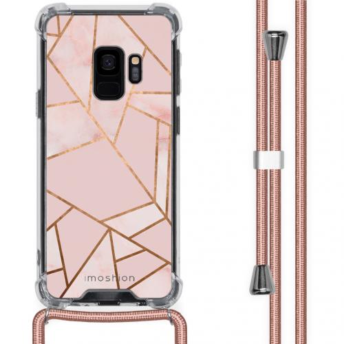 iMoshion Design hoesje met koord voor de Samsung Galaxy S9 - Grafisch Koper - Roze / Goud