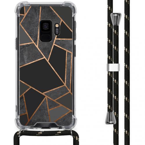 iMoshion Design hoesje met koord voor de Samsung Galaxy S9 - Grafisch Koper - Zwart / Goud