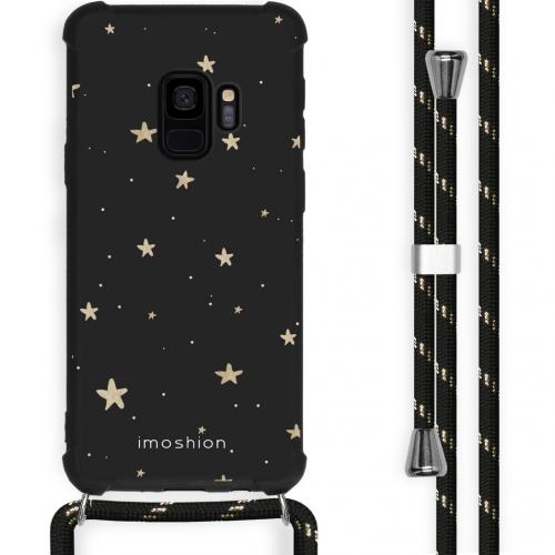 iMoshion Design hoesje met koord voor de Samsung Galaxy S9 - Sterren - Zwart / Goud