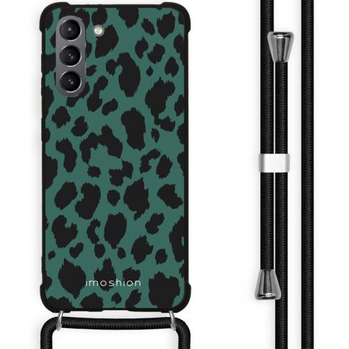 iMoshion Design hoesje met koord voor Samsung Galaxy S21 Plus - Luipaard - Groen / Zwart