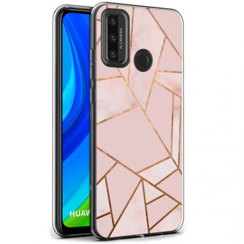 iMoshion Design hoesje voor de Huawei P Smart (2020) - Grafisch Koper - Roze / Goud