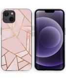 iMoshion Design hoesje voor de iPhone 13 - Grafisch Koper - Roze / Goud