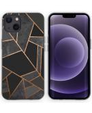 iMoshion Design hoesje voor de iPhone 13 - Grafisch Koper - Zwart / Goud