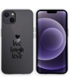 iMoshion Design hoesje voor de iPhone 13 - Live Laugh Love - Zwart