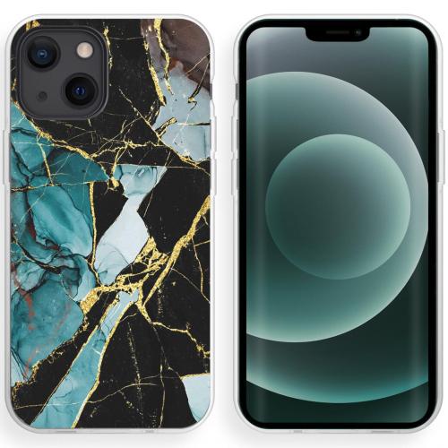iMoshion Design hoesje voor de iPhone 13 Mini - Marmer - Gebroken Blauw
