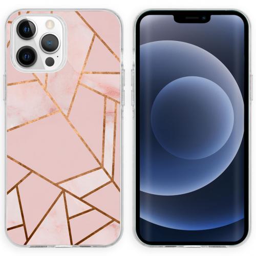 iMoshion Design hoesje voor de iPhone 13 Pro - Grafisch Koper - Roze / Goud
