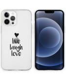 iMoshion Design hoesje voor de iPhone 13 Pro - Live Laugh Love - Zwart
