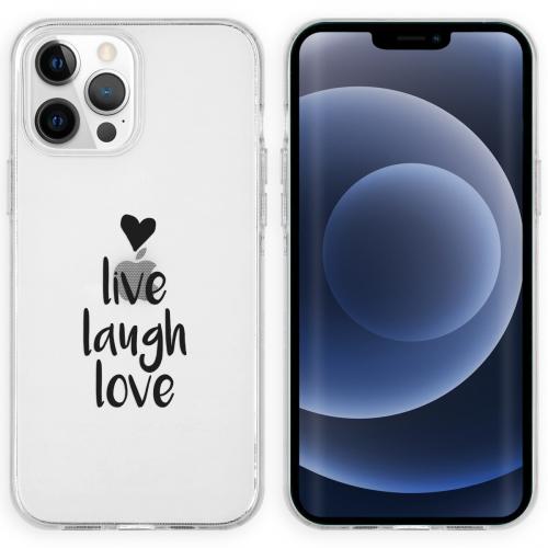 iMoshion Design hoesje voor de iPhone 13 Pro - Live Laugh Love - Zwart