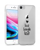 iMoshion Design hoesje voor de iPhone SE (2022 / 2020) / 8 / 7 / 6 - Live Laugh Love - Zwart