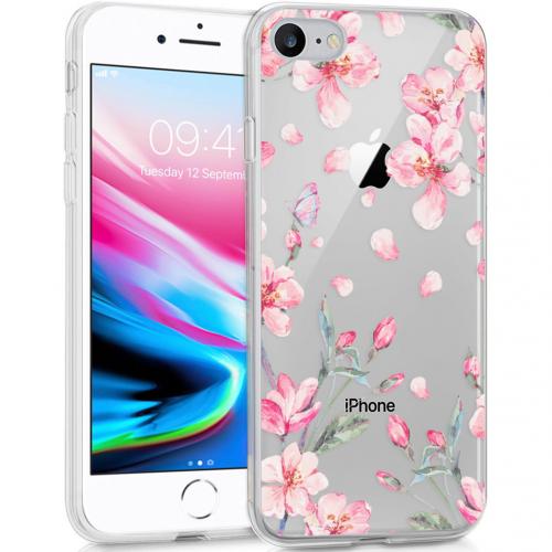 iMoshion Design hoesje voor de iPhone SE (2022 / 2020) / 8 / 7 / 6s - Bloem - Roze