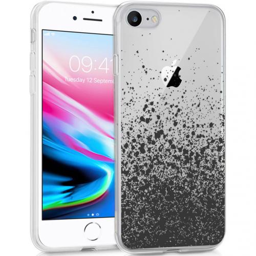 iMoshion Design hoesje voor de iPhone SE (2022 / 2020) / 8 / 7  / 6s - Spetters - Zwart
