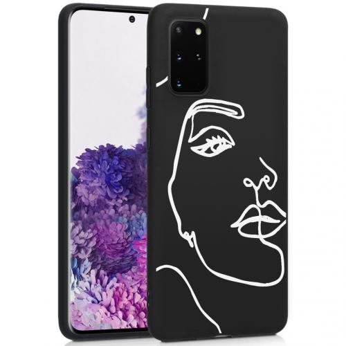 iMoshion Design hoesje voor de Samsung Galaxy S20 Plus - Abstract Gezicht - Wit / Zwart