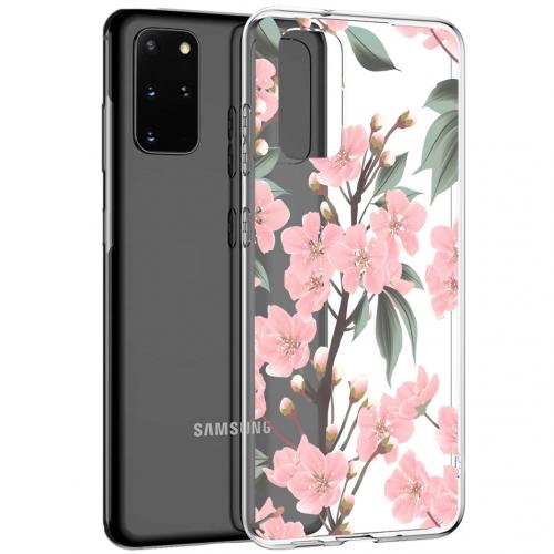 iMoshion Design hoesje voor de Samsung Galaxy S20 Plus - Bloem - Roze / Groen