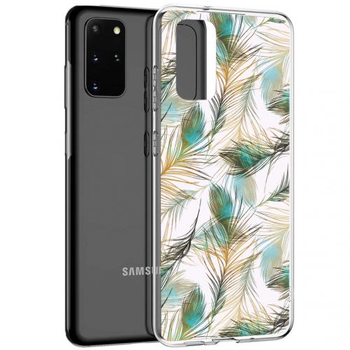 iMoshion Design hoesje voor de Samsung Galaxy S20 Plus - Pauw - Groen / Goud