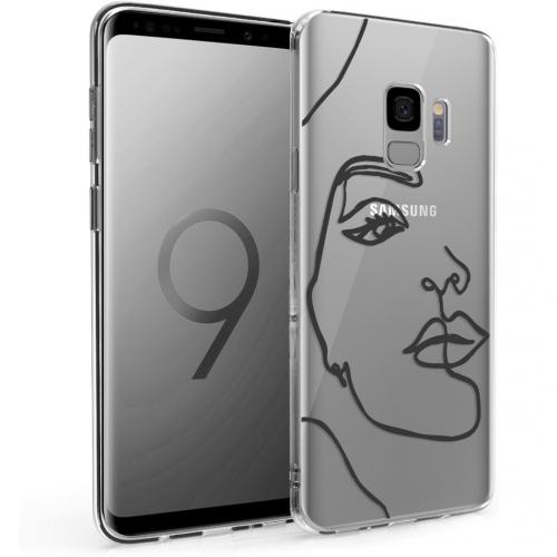 iMoshion Design hoesje voor de Samsung Galaxy S9 - Abstract Gezicht - Zwart