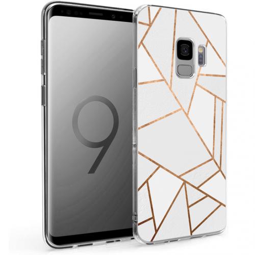 iMoshion Design hoesje voor de Samsung Galaxy S9 - Grafisch Koper - Wit / Goud