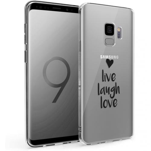 iMoshion Design hoesje voor de Samsung Galaxy S9 - Live Laugh Love - Zwart